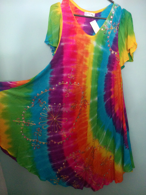 DRESS - Sleeved Sequins Rainbow