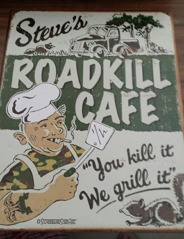 Retro Tin Sign - Roadkill Cafe - Click Image to Close