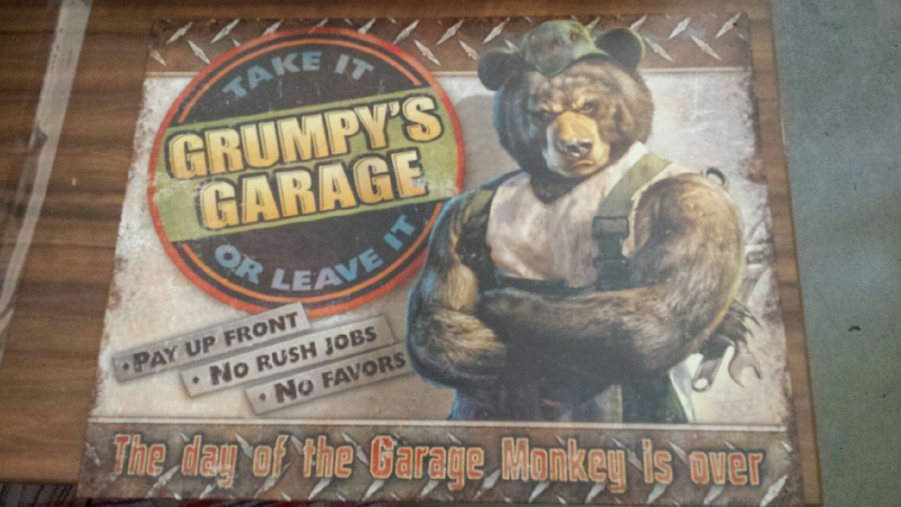 Retro Tin Sign - Grumpys Garage