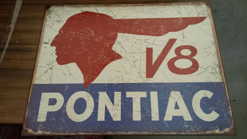 Retro Tin Sign - Pontiac V8 - Click Image to Close